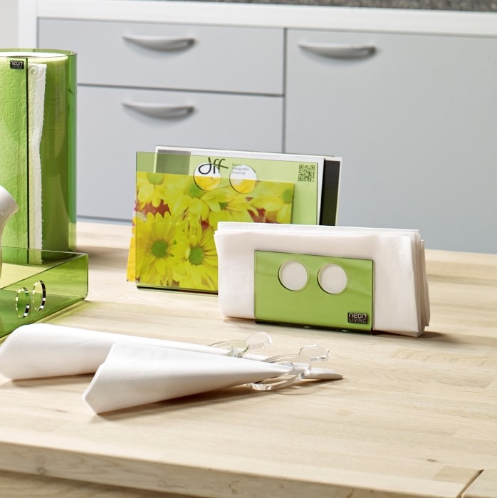 Green acrylic napkin holder from Neon Living