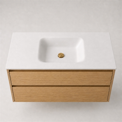 Corian bathroom surface 122 cm incl. Lux basin, Glacier White