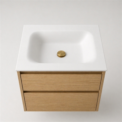 Corian bathroom surface 62 cm incl. Lux basin, Glacier White