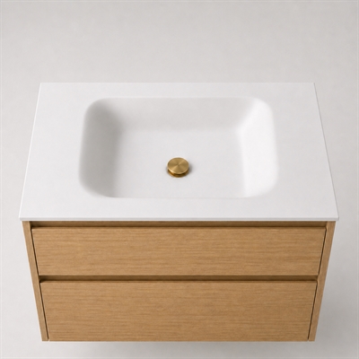 Corian bathroom surface 82 cm incl. Lux basin, Glacier White