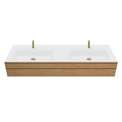 Corian made-to-measure bathroom countertop incl. Type 7 basin, Glacier White