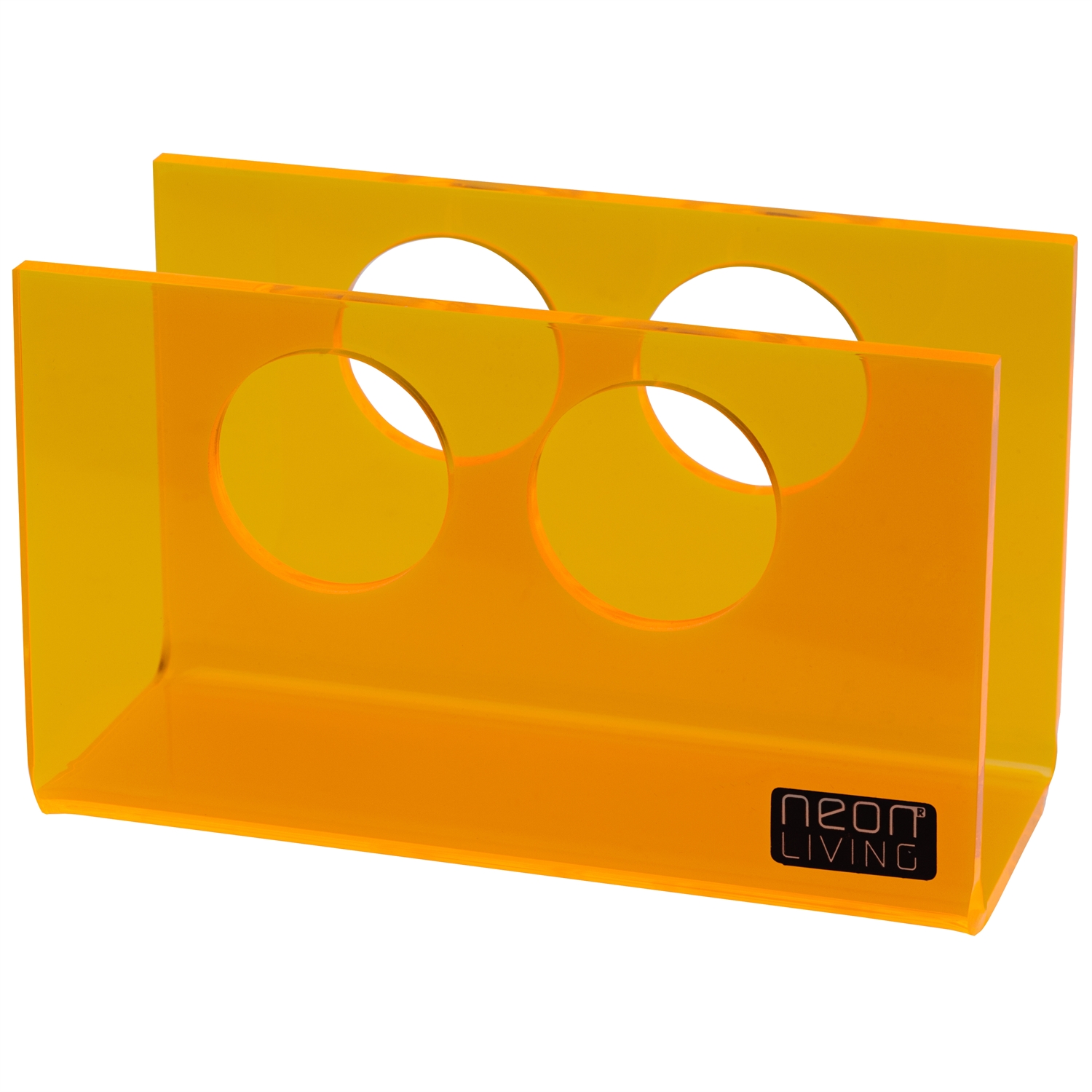 Orange acrylic napkin holder from Neon Living