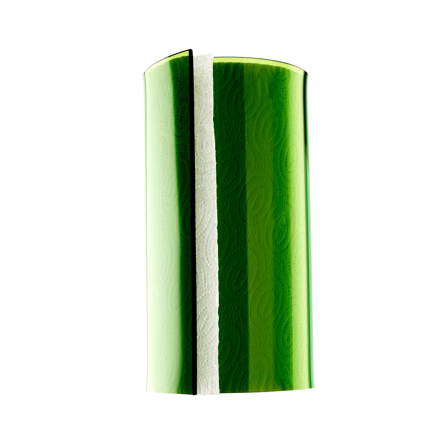 Transparent green acrylic kitchen roll holder