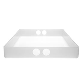 Small Serving Tray White Acrylic