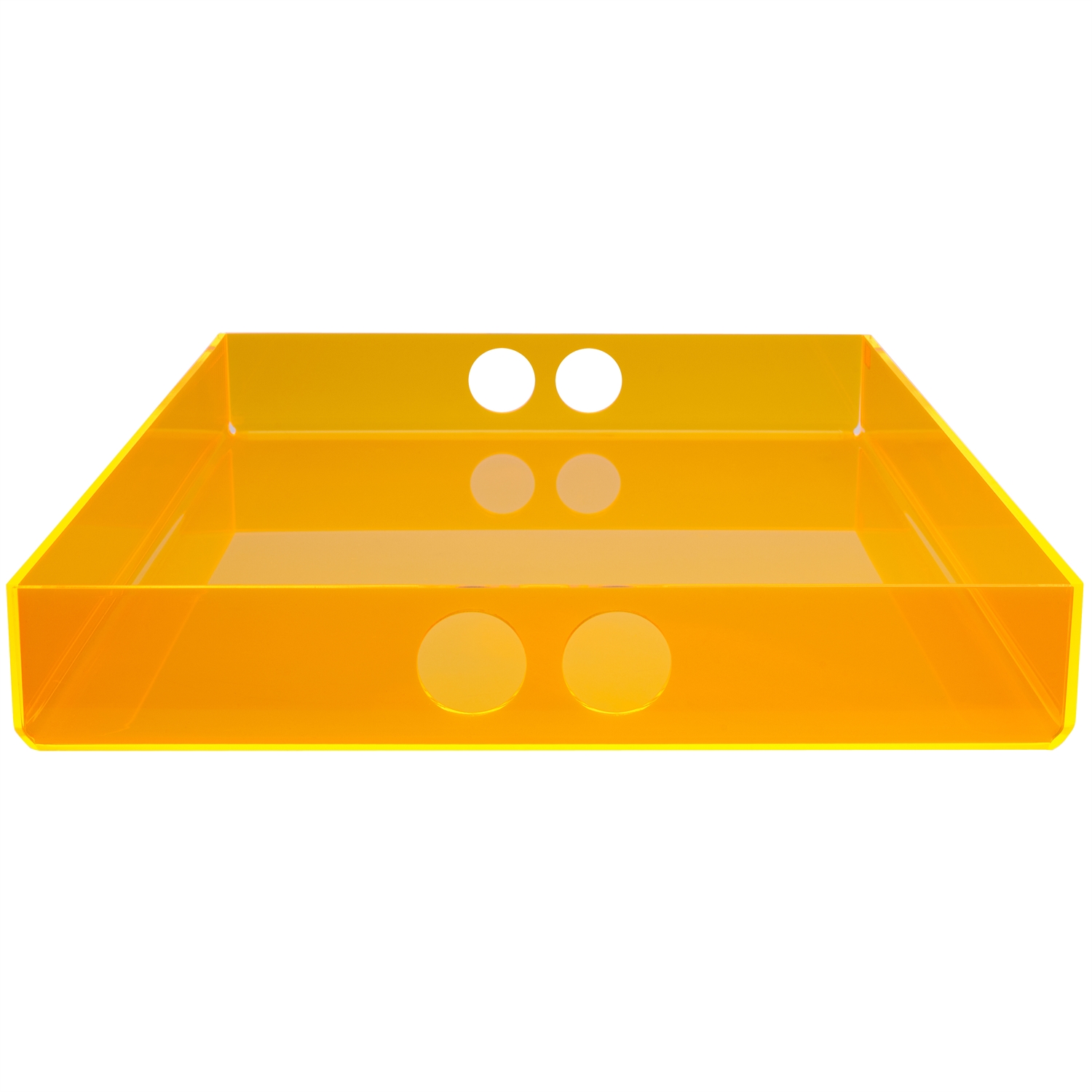 Small orange acrylic serving tray from Neon Living