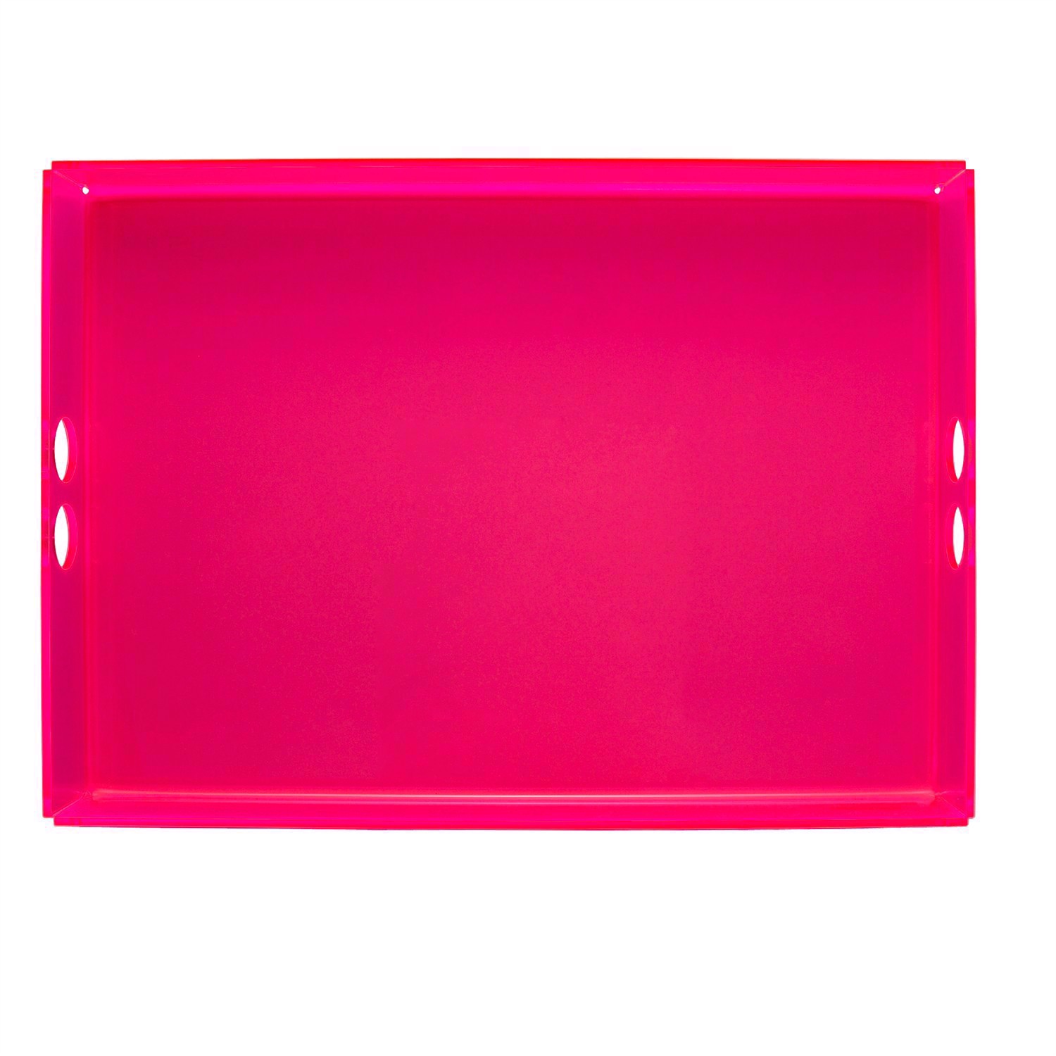Large pink acrylic serving tray from Neon Living