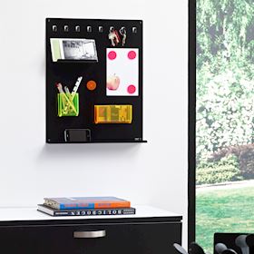 Black magnetic key holder board with accessories