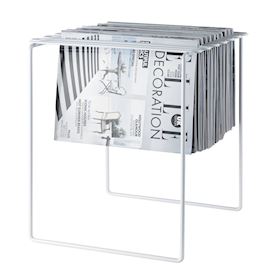 White steel magazine holder