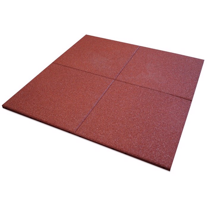 UniSoft Rubber Tile Red 50 x 50 cm