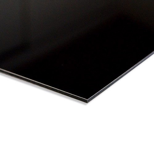 Black High gloss/Matt Sandwich sheet 75 x 100 cm