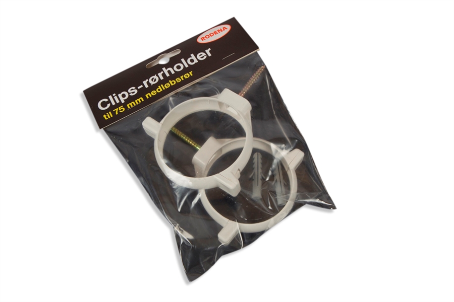 Plastic clip pipe bracket Grey 75 mm